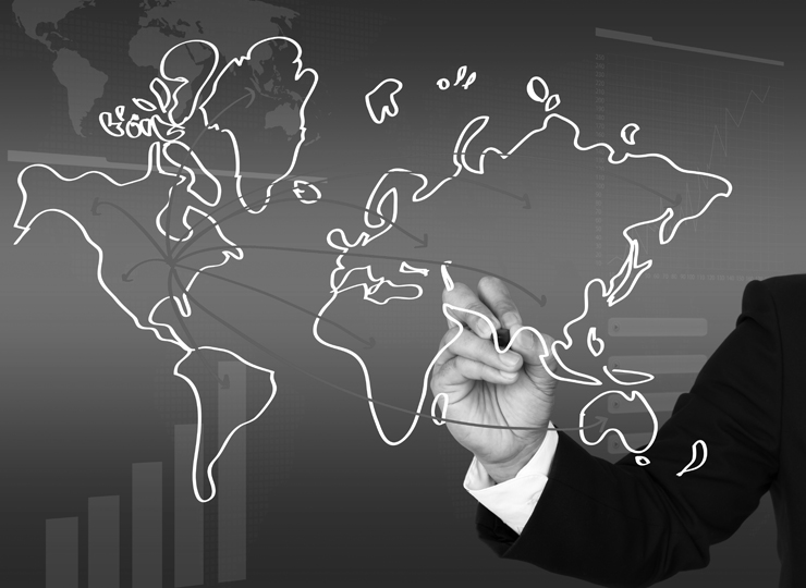 Young bearded Indian businessman shot in black and white